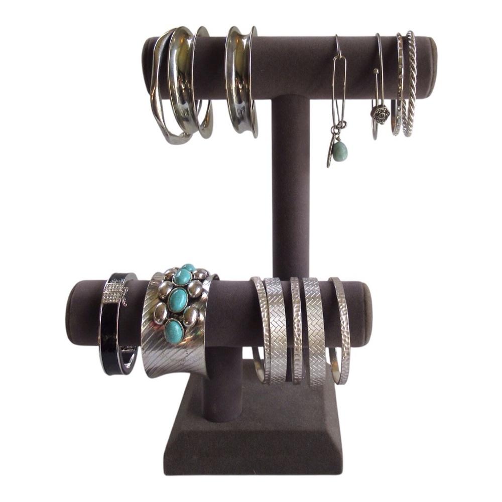 Silver Tone Bracelet Lot Bangles